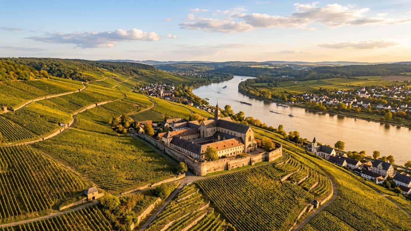 KI-generiertes Foto der Weinberge in der Region Rheingau